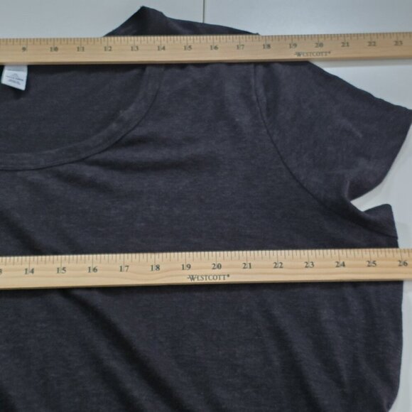 Old Navy T Shirt Maxi Dress 3X Black SS Linen Blend Slits Pullover Goth Cottage - Picture 5 of 15